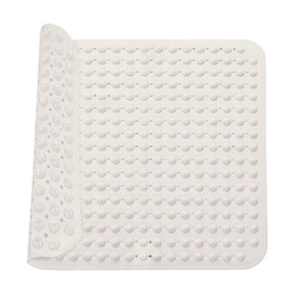 Non-Slip Shower Mat, 48 x 48 cm, Shower Mat, PVC Shower Mat, Non Slip, Square Shower Mat, Machine Washable with Suction Cup, for Bathtub and Wet Areas, White
