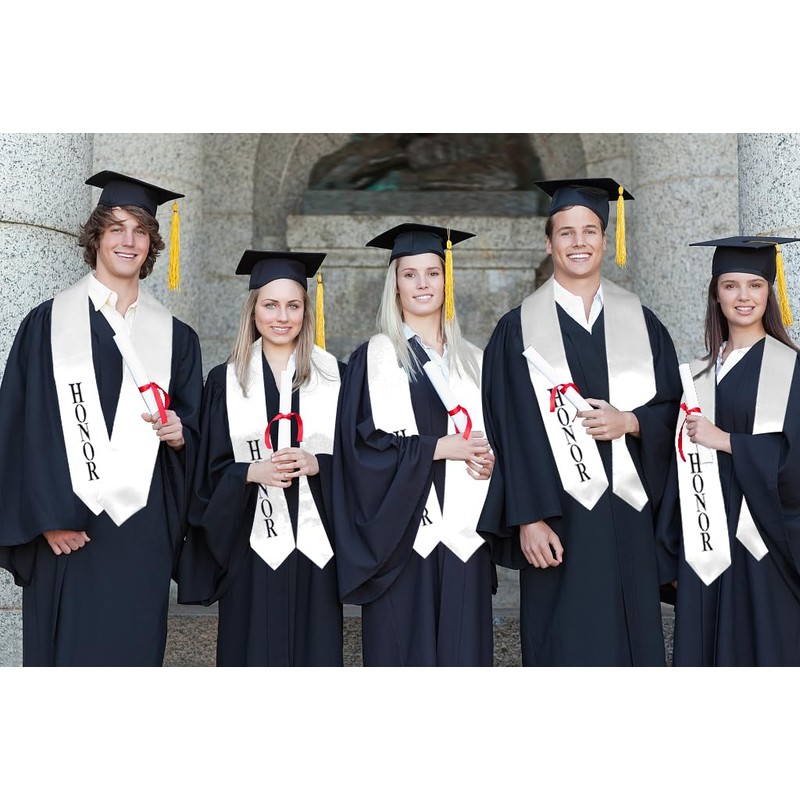 GraduationService Plain Graduation Stole Colorful Stole for Adult Length 60'',16