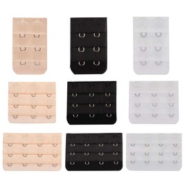 HAALII Women Bra Extender, Bra Extender 2&3&4 Hook 3 Row Band Multi Size Lady’s Breathing Room Soft Comfortable Elastic Extension Strap 9pcs