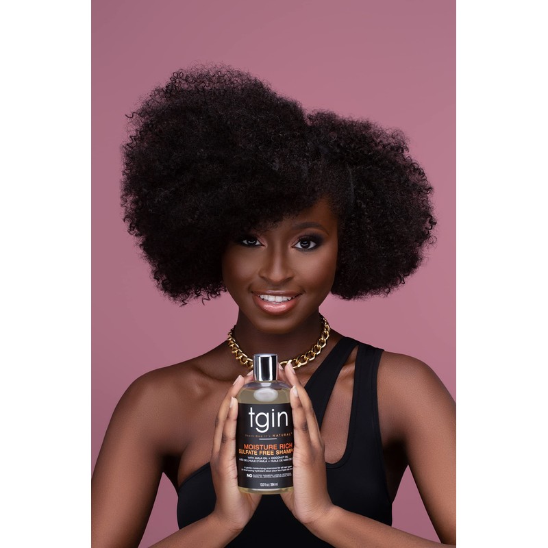 tgin Moisture Rich Sulfate Free Shampoo for Natural Hair, 14.5