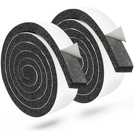 2 Rolls 1/2 Inch W 1/4 T Weather Stripping Air Conditioner Open Cell Foam Seal Tape, Window Insulation High Resilience Seal Strip for Doors Window,Total 32FT