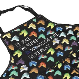 ZJXHPO Dragon Lover Gift Eat Sleep Wings Of Fire Repeat Kitchen Apron Bookish Bookworm Housewarming Gift Dragon Kitchen Decor (C-Wings Fire Apron)
