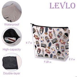 LEVLO Goth Punk Alternative Music Makeup Bag Rock Band Concer Merch Cosmetic Bag Millennial Music Gift for Her BFF, THE SKY, Daily