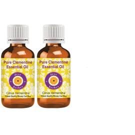 Deve Herbes Pure Clementine Essential Oil (Citrus clementina) Steam Distilled (Pack of Two) 100ml X 2 (6.76 oz)