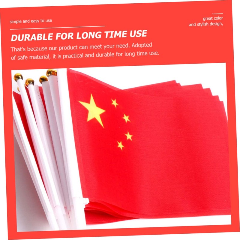 Kisangel 50pcs Hand Waving Flag Mini China Flag Small Chinese