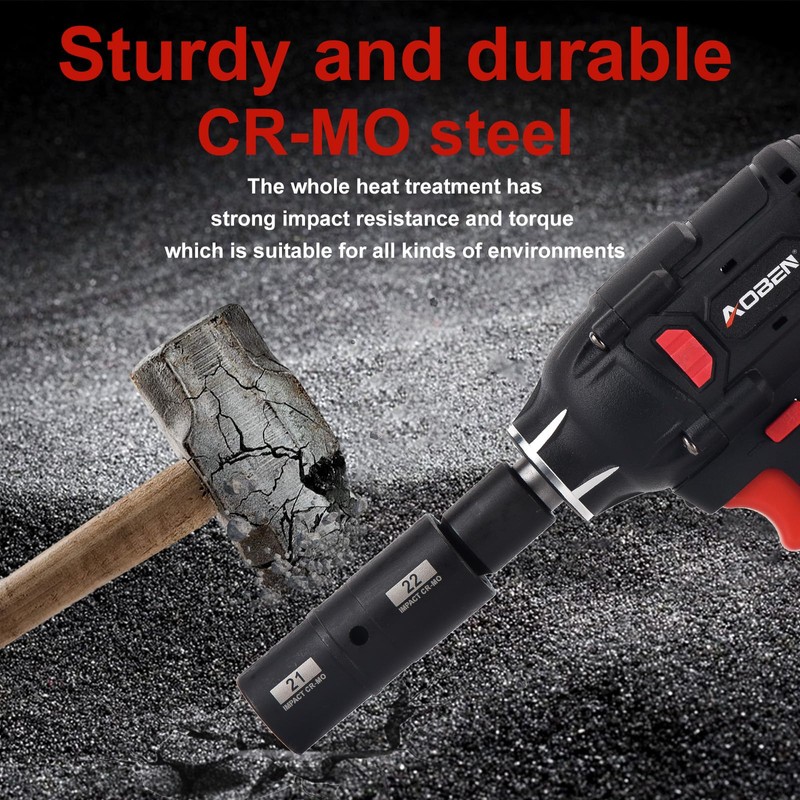 AOBEN 5 PCS 1/2" Drive Impact Socket Set, Flip Socket