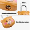 Cute Little Bear Lock with Keys, Mini Padlock for Gym