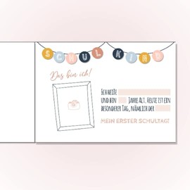 Mein erster SCHULTAG Eintragbuch zur Einschulung Konfetti und Regenbogen