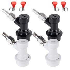 Ball Lock Keg Disconnect Quick Ball Lock MFL Disconnect Flared 5/16” Gas 1/4” Liquid Barbed Stainless Swivel Nuts for Corny Keg Post Ball Lock Keg Fittings for Homebrew with Clamps