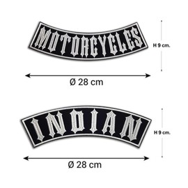 Aufnäher, bestickt, Indian Rocker | Motorcycle, 2 Stück, zum Aufbügeln, für Motorradwesten, zum Aufnähen oder Aufnähen, Aufnähen, Aufnähen, Aufnähen, Aufnähen, Aufnähen, Biker, zum Aufnähen