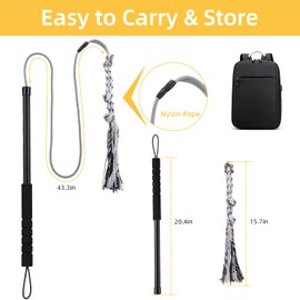 Gingull Gingull Outdoor Flirt Pole for Dogs - Interactive Toy Teaser Wand for Dogs Outdoor Chase and Tug of War Heavy Duty Dog Flirt Pole, Durable Pet Toys for Small Dogs, Black