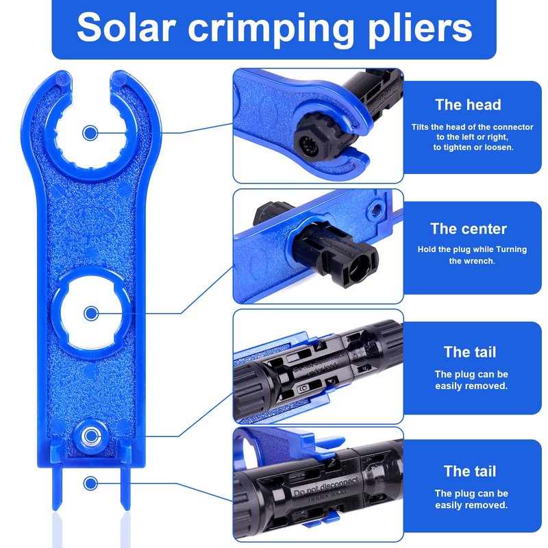 20 Pairs Solar Panel Connectors Kit with Crimper Tool -