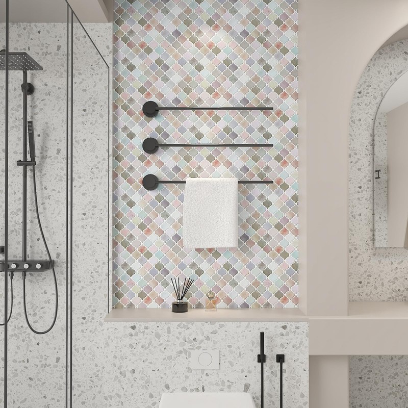 CHIHUT Arabesque Peel and Stick Backsplash 12''x12'' Waterproof Oil Proof