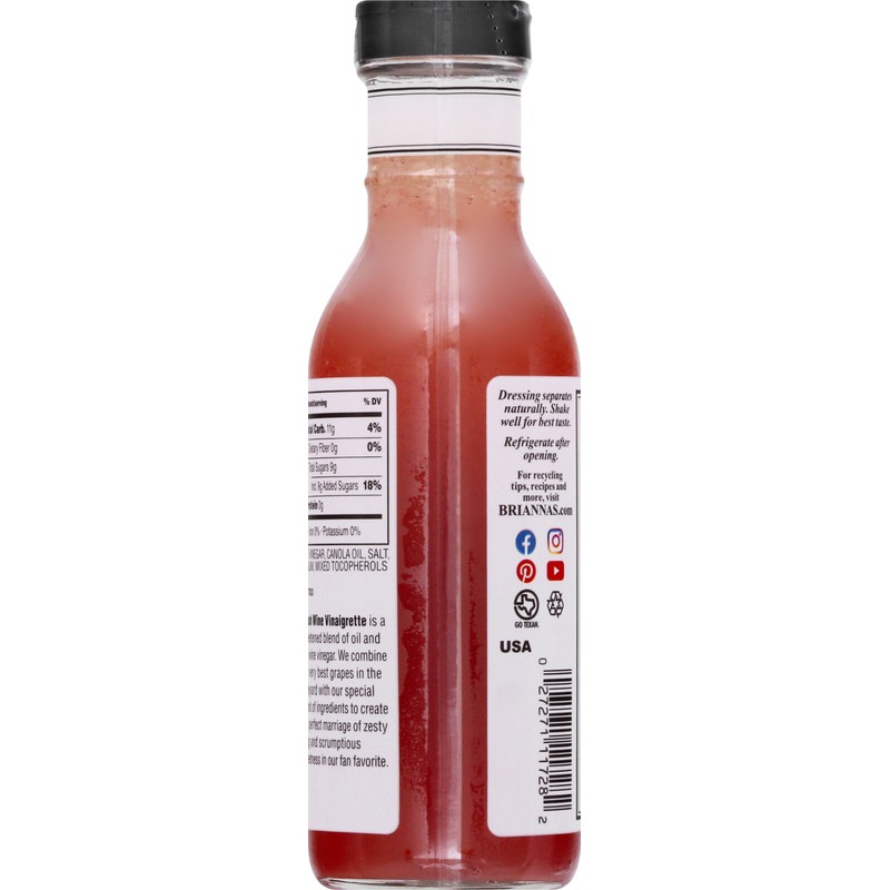 Briannas Dressing Vinegar Blush Wine 12 oz (Pack of 6)