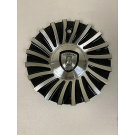 Borghini B24 CSB-24-1A Black and Machined Wheel Center Cap CSB24-1A25M/B
