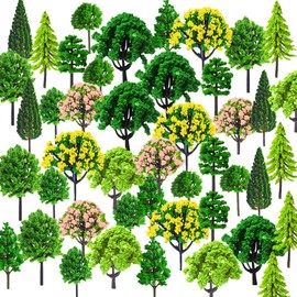 Dtoterul Model Building Trees 55 Pieces Landscape Model Trees Miniature Trees and Bushes Mixed Architecture Trees Train Trees Railway Landscape Diorama Tree Gnome Construction Site Set, 3-7 cm