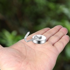 Neosmuk Swing Magnetic Hook, Silver, 30 kg Magnetic Hook, Extra Strong for Locker Organiser, Neodymium Magnets, Hook Magnetic Very Strong for Workshop Furnishings, Rear Tent, Grill