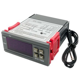 FainWan STC-1000 DC 110V-220V 10A Microcomputer Digital Display Temperature Controller Thermostat Control Switch 2 Relay Output Cooling Heating and NTC 10K Thermistor Sensors Temperature Probe