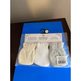 HONEST NEW one size HONEST GENDER NEUTRAL ORGANIC COTTON 3 PACK BABY MITTS
