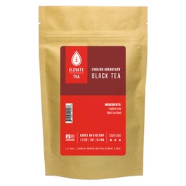 Elevate Tea English Breakfast Tea - Loose Leaf Black Tea, High Caffeine, 3 oz Pouch - 30 Cups, Hot & Iced Tea, No Artificials, 3 Pack