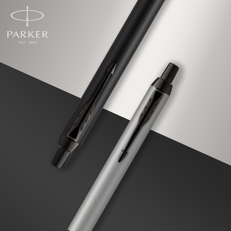 PARKER IM Ballpoint Pen, Black Lacquer with Gold Trim, Medium