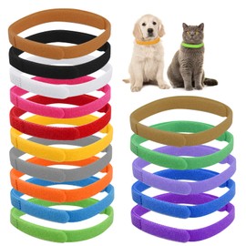 Shengxi Pack of 15 Puppy Collars, Puppy ID Bands, Puppy Identification Dog Tags, Adjustable Soft Puppy Kitten Collars, Multicoloured Collar for Newborn Puppies, Kittens, Pets