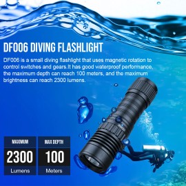Trustfire DF006 Dive Light 2300LM/100M/3 Mode with Scuba Flashlight Holder Glove