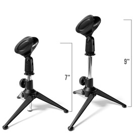 AxcessAbles CM-219 Tripod Desktop Microphone Stand with Mic Clip