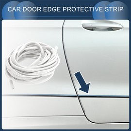 INFINAUTO Universal Car Door Edge Guards, Exterior 19.69ft U-Shaped Door Scratch Protection Guard PVC White, 1 Pc