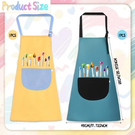 QIMMU Malkittel schule 1. klasse,2 Stück Schürze kinder schule,Wasserdicht Malschürze,Malerkittel kind 7-12 jahre Mädchen Junge,Kinderschürze mit Taschen,Schmutzabweisend,Öl- und Farbresistent