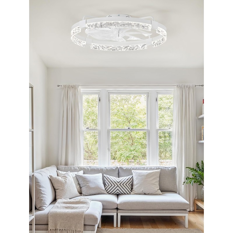 ZMISHIBO Ceiling Fans with Lights | 24 inch Low Profile