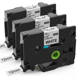 Unistar Unistar kompatibel Schriftband als Ersatz für Brother PTouch Bänder 12mm TZ Tape 0.47 White TZe-231 TZe231 für PT-D400 H105 1010 1000 1280 Beschriftungsgerät, 3er-Pack