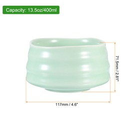 HARFINGTON Matcha Bowl Japanese Chawan Matcha Tea Bowl Handcrafted Green Tea Cup Matcha Ceramic Ceremonial for Tea Ceremony, Pale Green