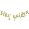 Stay Golden Glitter Gold Banner, Golden Birthday Banner, Lucky Birthday