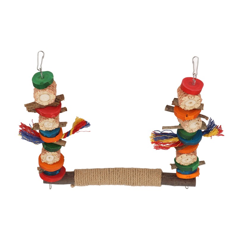 Bird Swing Toy Colorful Beak Grinding Parrot Chewing Perch Toy