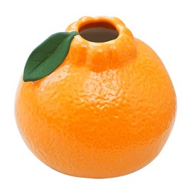 MAGICLULU Small Orange Flower Vase for Hydroponic Plants and Fresh Flowers Minimalist Ceramic Table Vase for Living Room Decoration Rustic Style for Home