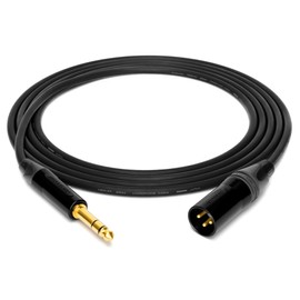 enoaudio Mogami 2534 Quad Professional Studio Cable Balanced Neutrik Gold 6.3 mm TRS Jack - XLR Male HiFi, Black, 1.0 m