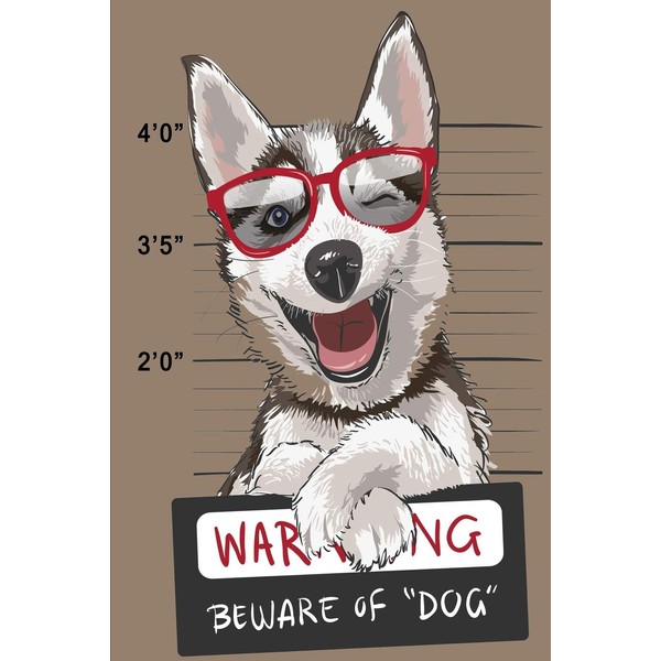 Warming Beware of DOG: Dog Lined Notebook Journal Daily Planner
