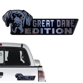 Dog Edition Car Badges, 3D Dog Car Badge Laser Cutting Car Emblem, Metal Car Exterior Emblems Badge,Cute Dogs Badge Rated Car Decals Bumper Stickers Decoration (Great Dane)