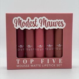 Top five  Mousse Matte Lipstick Five Piece Set -Italia Deluxe Lightweight Makeup Smooth Cosmetic italia deluxe Chola Browns, Caliente Reds, Modest Mauves - Colour: Modest Mauve