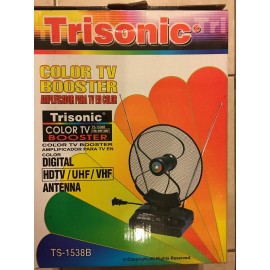 Trisonic New Indoor HDTV Antenna With Booster, Gain VHF 20db UHF 30db, HDTV/UHF/VHF