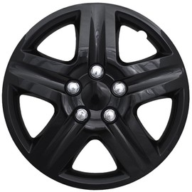 Fuel Rider 16 inch Gloss Black ABS Hubcap Wheel Covers Compatible with 2006-2011 Chevy Impala (Set of 4) Wheelcovers for 16 inch Standard Steel Wheels- Auto Tire Cover Replacement Exterior Cap Cover