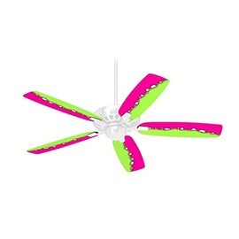 Ripped Colors Hot Pink Neon Green - Ceiling Fan Skin Kit fits most 42 inch fans (FAN and BLADES SOLD SEPARATELY)