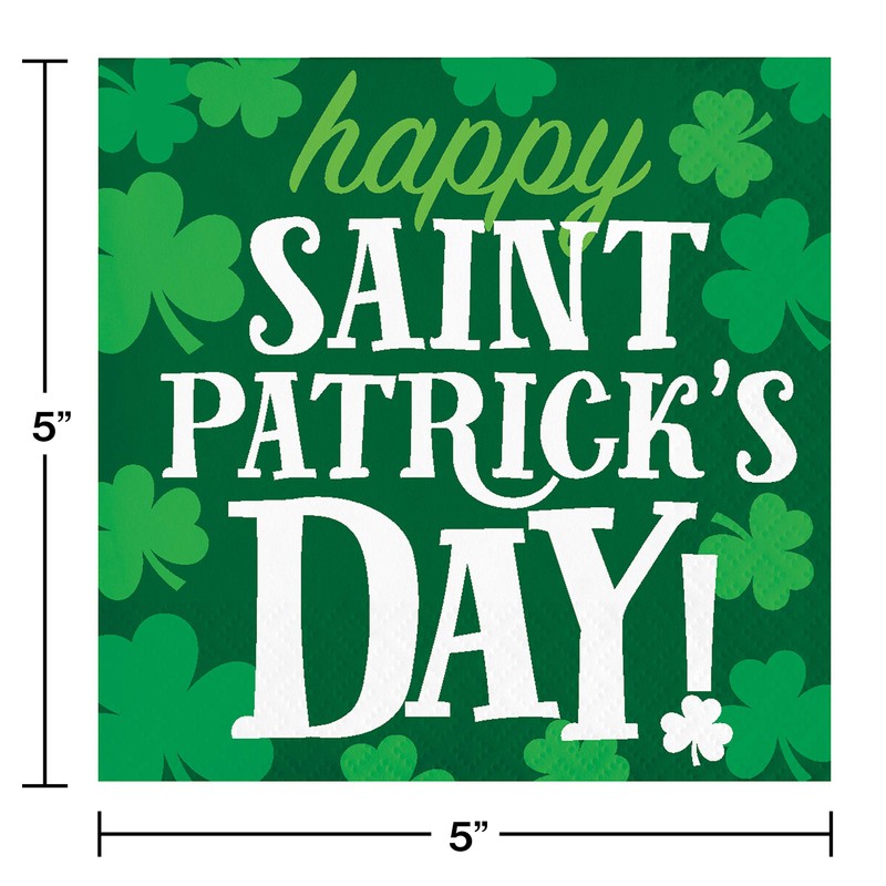 Clover St. Patrick's Day Beverage Napkins, 16 ct