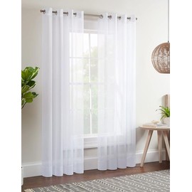 B.KIND & BEYOND - Set De Cortinas Traslúcidas 2 pizas 2.14 x 1.30 cm Cortinas para Equilibrar La Privacidad y La Luz, Cortinas Transparentes para Recamara y Sala (Blanco)