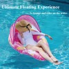 Teardrop Inflatable Pool Floats for Adults with Detachable Canopy,Water Floating