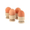 apollo THE HOUSEWARES 4 x Egg Cups -Easy Clean Beech