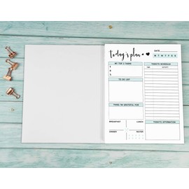 Inkdotpot Daily Planner With Hourly Schedule w / 50 Undated Sheets, Productivity Tracker Tear Off Pad- Personal Planner- Priority Task- Daily Goal- To-Do List- Vibrant Calendar- Organizer Scheduler