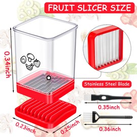 cotaour Fruit Slicer, Stainless Steel Cup Slicers, Vegetable Slicer for Strawberry Banana Egg, Salad Quickly Making, Portable Kitchen Slicing Tool (2)