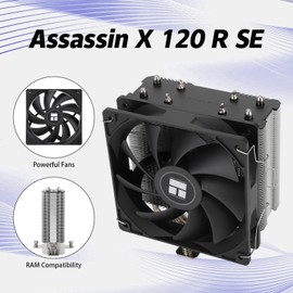 Thermalrlght Assassin X 120R SE CPU Cooler, 4×6mm Heat Pipes,12cm PWM Fan CPU Air Cooler with S-FDB Bearing,AGHP Technology,for AMD AM4 AM5&Intel 1700/1150/1151/1200
